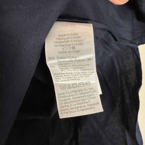 Madewell V-Neck Long-Sleeve Top Womens XXS Deep Indigo Blue Stretch Regular Fit - Picture 7 of 8